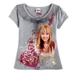 Hannah Montana Girl's 4-6X V-Neck Puff Sleeve Top