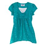 Anxiety Girl's 4-6X Short Sleeve Foil Butterfly Print Top