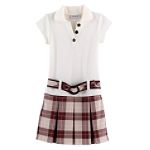 Youngland Girl's 4-6X Plaid Belted Drop Waist Dress