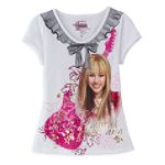 Hannah Montana Girl's Plus Ruffle Neckline Tee