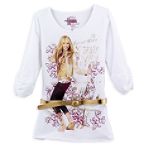 Hannah Montana Girl's 7-16 Plus Belted Crew Neck Top