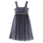 Amy's Closet Girl's 7-16 Beaded Waist Mesh Overlay Dress