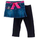 Bobby Jack Denim Mini Skirt with Legging