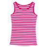 Girl's Plus Striped Ribbed Tank with Rhinestones at Neckline