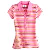 Girl's Plus Short Sleeve Striped Polo with Gold Screening