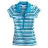 Girl's Plus Short Sleeve Striped Polo with Gold Screening