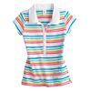 Short Sleeve Striped Polo, Floral Screening