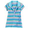 Short Sleeve Striped Polo, Floral Screening