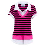 Personal Identity Girl's 7-16 Plus Striped Layerd V-Neck