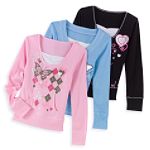 Personal Identity Girl's 7-16 Plus Scoop Neck Hearts Screen Top with Insert