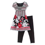 Disorderly Kids Girl's 7-16 Plus Border Print Legging Set