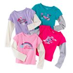 Toughskins Girl's 4-6X Long Sleeve Layered Top with Applique