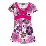 Girl Code Girl's 4-6X Short Sleeve Floral Print Top with Jewels