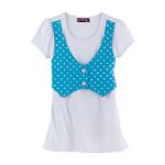 Girl Code Girl's 4-6X Short Sleeve Top with Jewel Button Vest