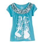 Hannah Montana Girl's 4-6X Glove Top with Sequin Neckline
