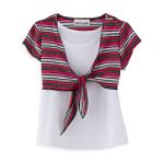 Byer Girl's 4-6X Short Sleeve Shrug with Lurex Stripe