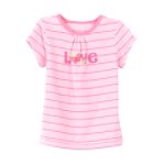 Carter's Girl's 4-6X Short Sleeve Striped Love Tee