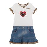 Youngland Girl's 4-6X Short Sleeve Drop Waist Scottie Dog Dress