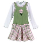 Youngland Girl's 4-6X Drop Waist Plaid Jumper