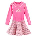 Youngland Girl's 4-6X Plaid Jumper with Flower