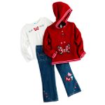 Kids Play Girl's 4-6X Hooded Sweater & Jean Set
