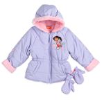 Dora The Explorer Girl's 4-6X Brushed Microfleece Jacket with Mittens