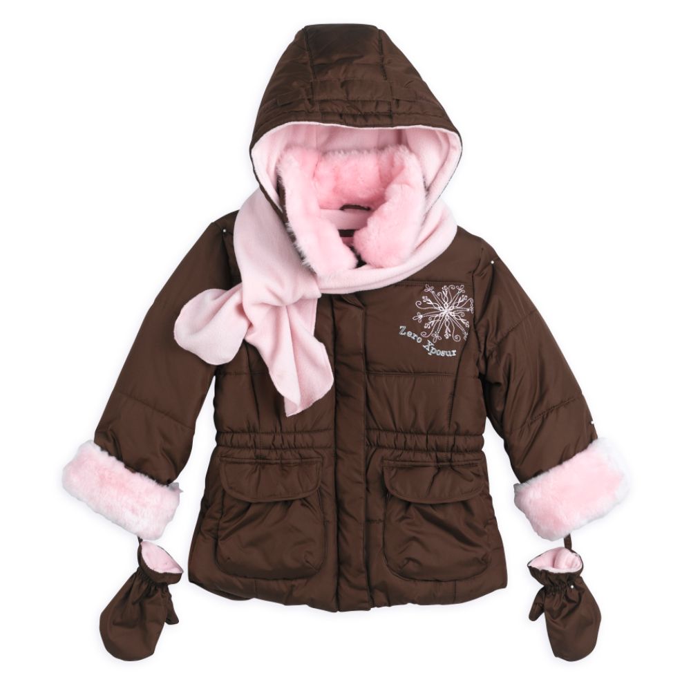 Zero Xposur Girl's 4-6X Hooded Puffie Jacket With Mittens