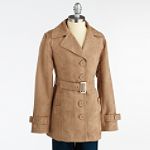 Jou Jou Girl's 7-16 Faux Suede Trench Coat