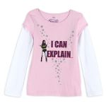 Wizards of Waverly Place Girl's 7-16 Faux-layered Screenprint Top