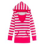 Disney High School Musical Girl's 7-16 Striped Layered Hoodie, Logo Embroidered Back
