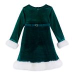 Ashley Ann Girl's 4-6x Stretch Glitter Velvet Santa Dress
