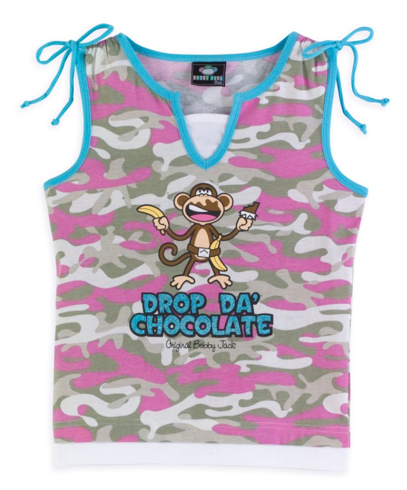 Bobby Jack Girl's 7-16 Layered Tank - "Drop the Chocolate"