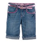 Zana-Di Denim Short with Pink Heavy Topstitch