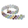 Multi-Gemstone SS Bracelet 7 1/2 in.