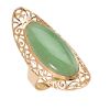 Green Jade 10k Gold Scroll Ring