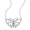 CZ SS Butterfly Necklace 18 in.