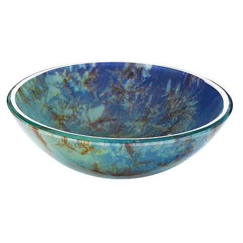 Euroclassique Round Molted Blue Yellow Brown Vessel Sink - WB-2029 Best Price
