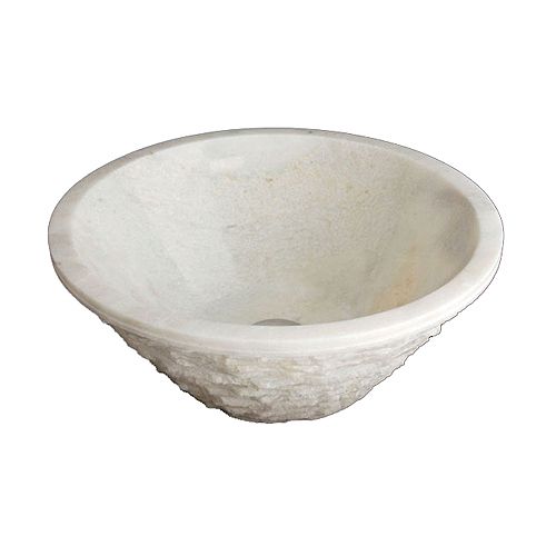 Fontaine Chisled White Marble Stone Vessel Sink - FSA-031M Best Price