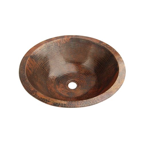 Fontaine Hand-Hammered Copper Round Bathroom Undermount Sink - FSA-COP-FCRU165RB Best Price