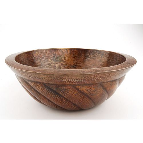 Fontaine Hand-Hammered Copper Round Double Wall Vessel Sink - FSA-COP-FCRDWV176RB Best Price