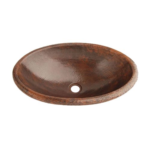 Fontaine Hand-Hammered Copper Oval Bathroom Drop-In Sink - FSA-COP-FCS19145RB Best Price