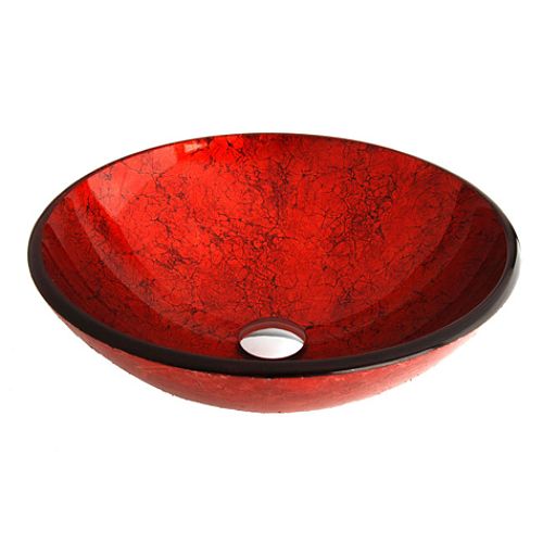 Fontaine Red Foil Glass Vessel Bathroom Sink - FSA-VS-PLS40GFI Best Price