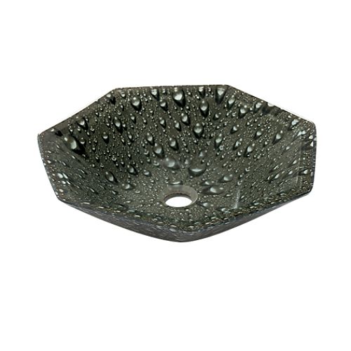 Euroclassique Seven Side Polygon Rain Drop Blk Vessel Sink - WB-2064 Best Price