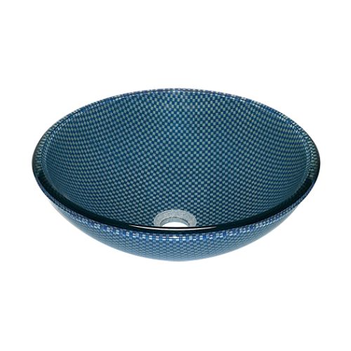 Euroclassique Round Checker Board Blue Black Vessel Sink - WB-2059 Best Price