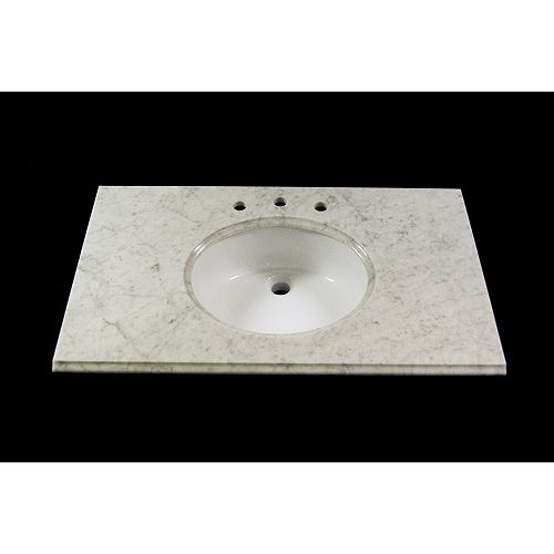 Vintage Stone 22x31 White Carrera marble 8 centers - 223190 Best Price