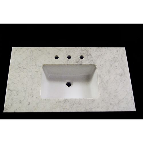 Vintage Stone 22x31 White Carrera marble 8 centers Rect - 223190R Best Price