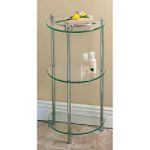 Gatco Glass Spa Taboret, 3 Tier 1/2 Round - Polished Chrome