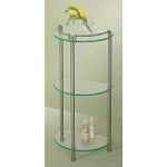 Gatco Glass Spa Taboret, 3 Tier 1/2 Round - Satin Nickel