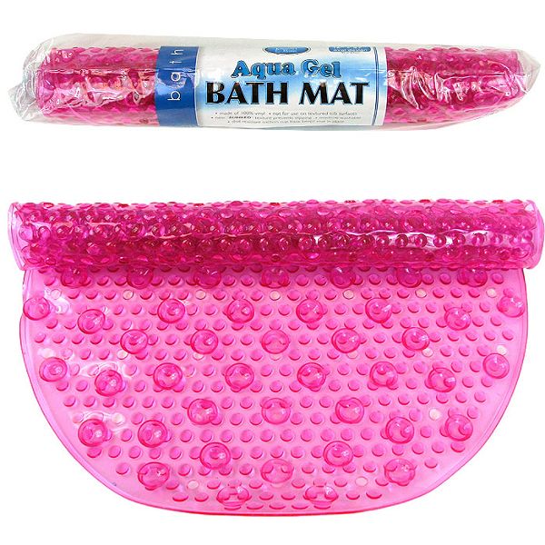 Trademark Pink Aqua Gel Bubbled Bath Mat As Seen on TV 16 x 27 Inches