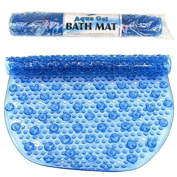 Trademark Blue Aqua Gel Bubbled Bath Mat As Seen on TV 16 x 27 Inches
